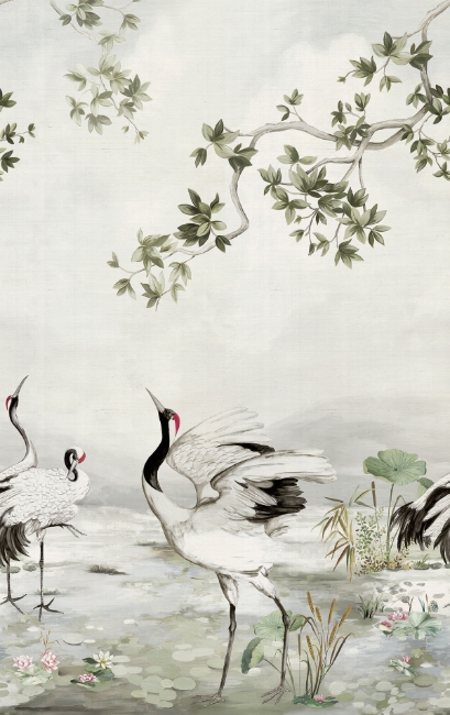 Picture of Crane Mural - Silver