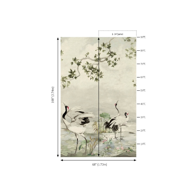 Picture of Crane Mural - Silver