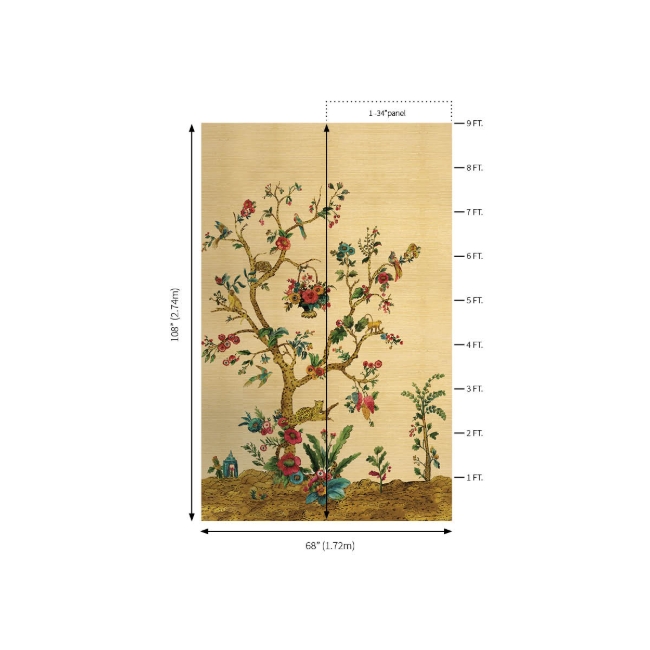 Picture of Tanzania Tree of Life Mural - Tuscan Gold