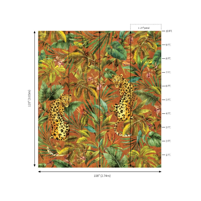 Picture of Exotica Mural - Burnt Orange