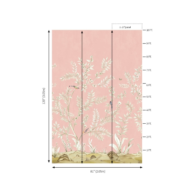 Picture of Vining Beauty Mural - Rose Petal