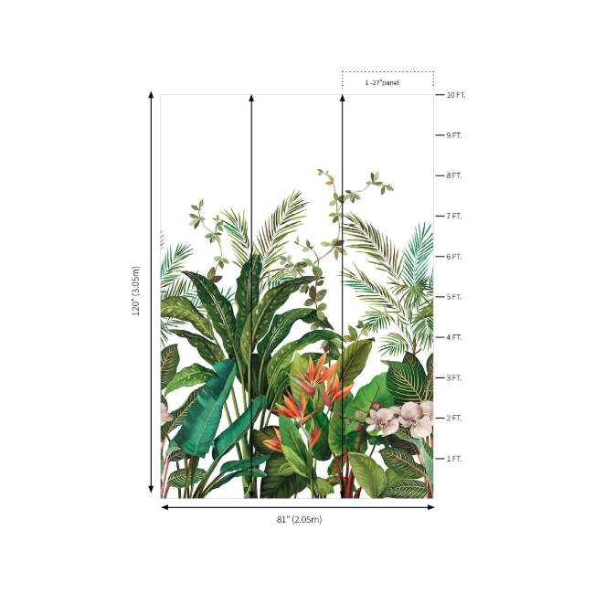 Picture of Bird of Paradise Mural  - White