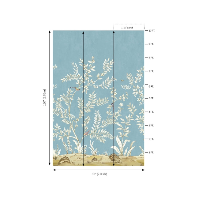 Picture of Vining Beauty Mural - Century Blue