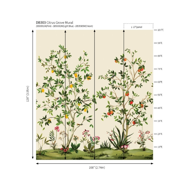 Picture of Citrus Grove Mural - Porcelain