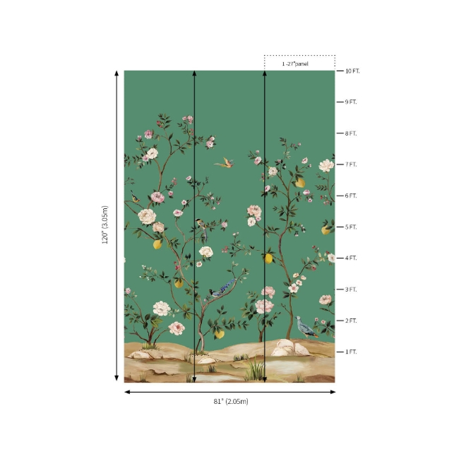 Picture of Blossom Mural - Emerald