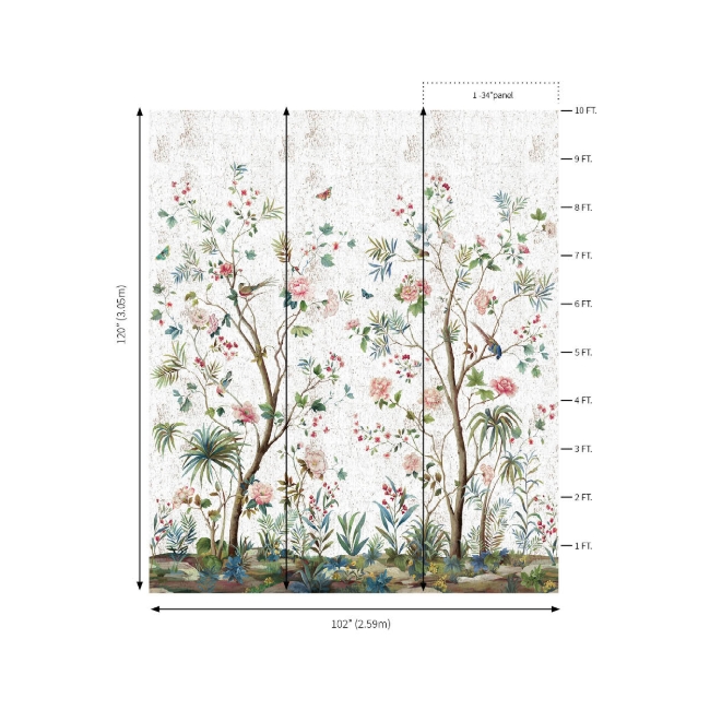 Picture of Charleston Garden Mural - Salt White
