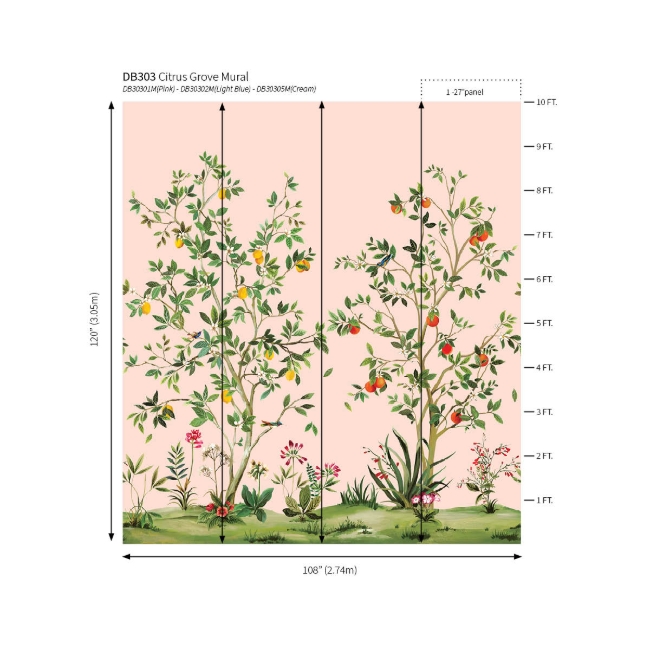 Picture of Citrus Grove Mural - Blush