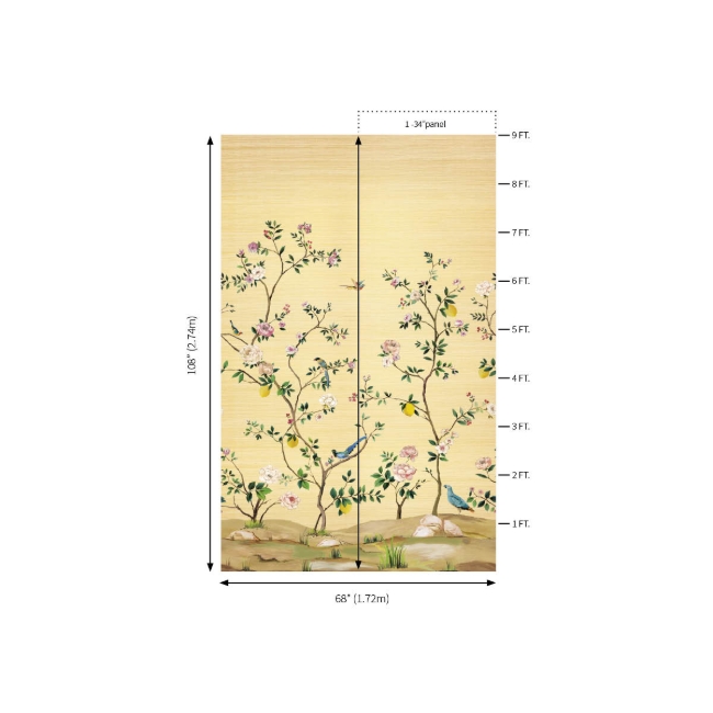 Picture of Blossom Mural - Gold Metallic