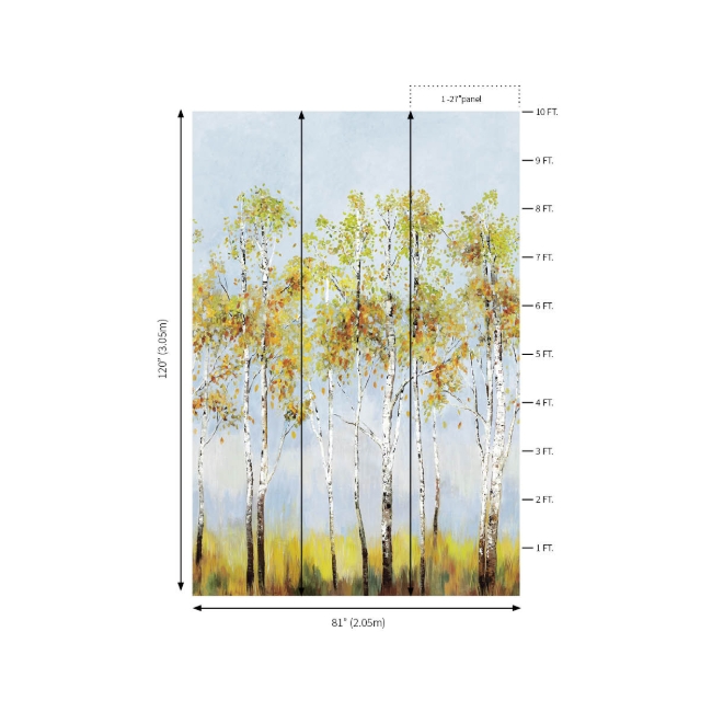 Picture of Aspen Tree Mural - Sky Blue