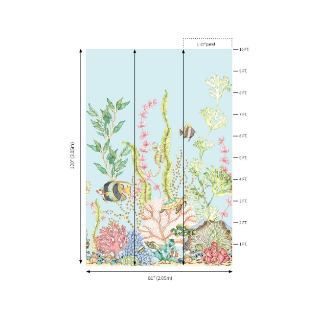 Picture of Nautical Mural  - Island Blue