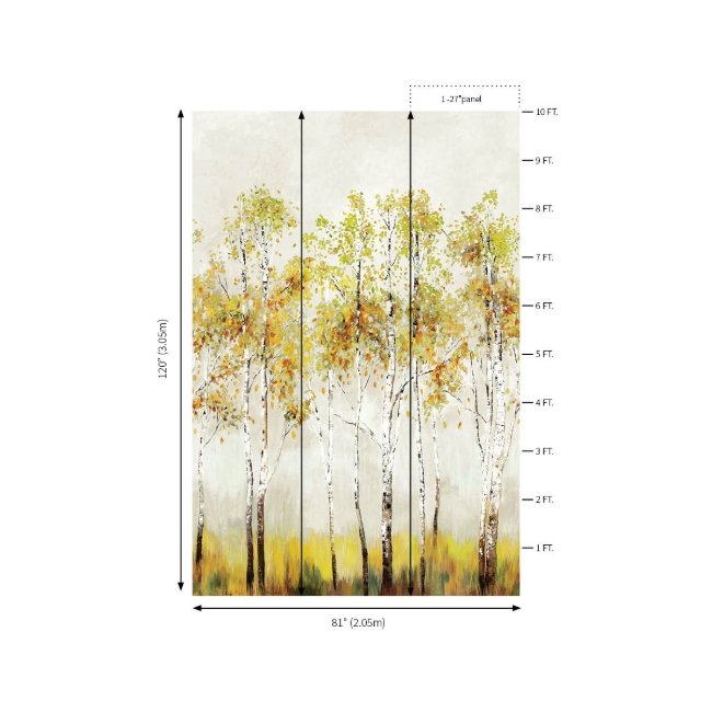 Picture of Aspen Tree Mural - Cappucinno