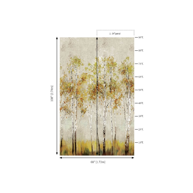 Picture of Aspen Tree Mural - Bone