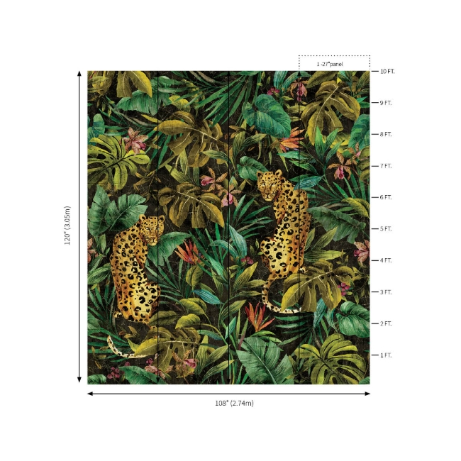 Picture of Exotica Mural - Black Charcoal